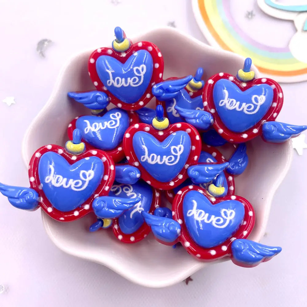 10PCS Resin Flatback Candy Heart Donut Figurines | DIY Crafts