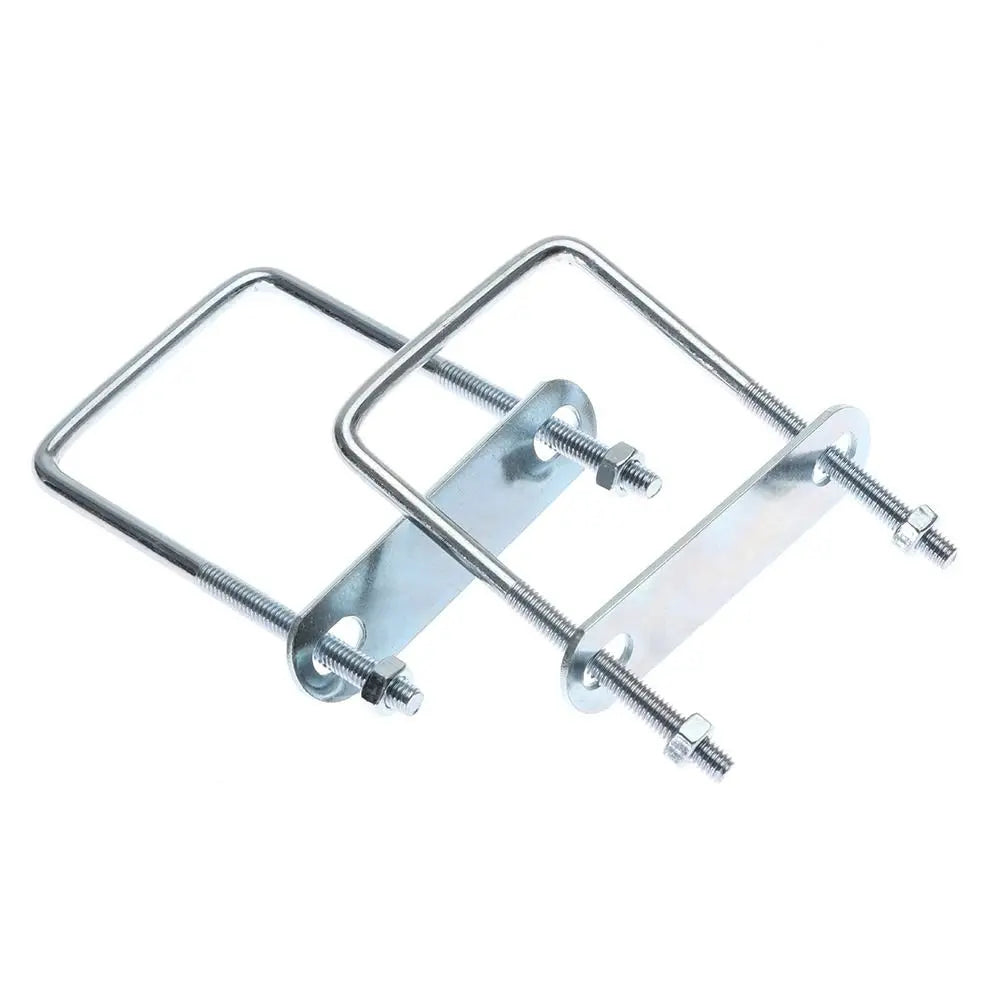 2-Pack M6 Square U-Bolt Pipe Clamp with Right Angle Baffle