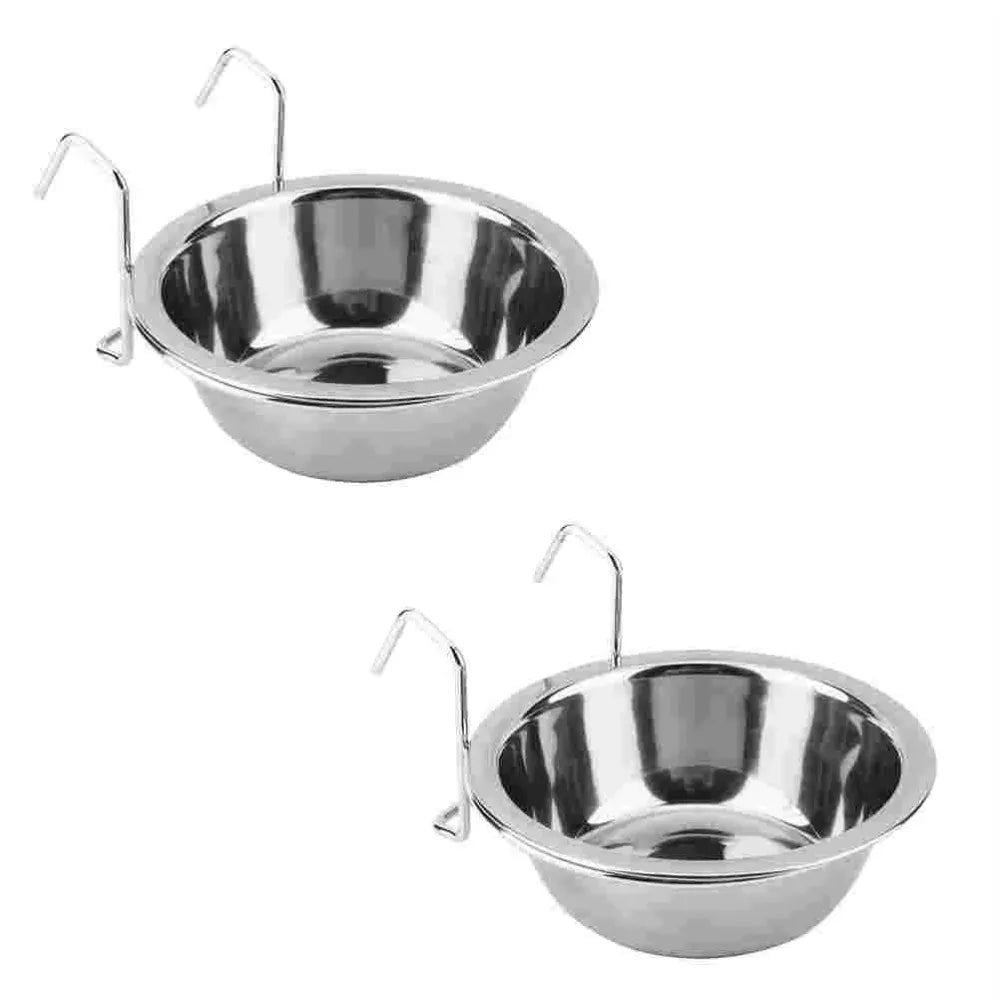 Stainless Steel Hang-On Pet Bowl – Dog & Cat Cage Cup