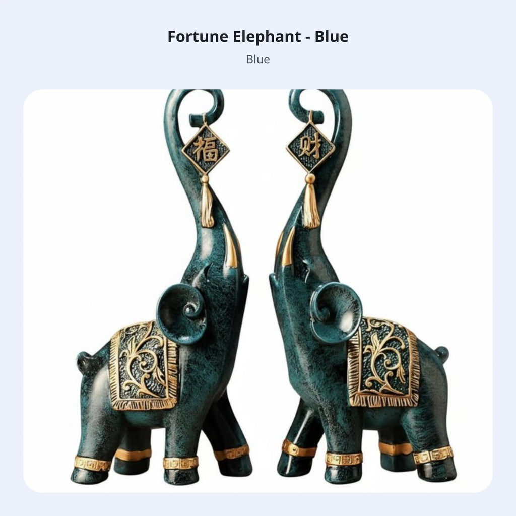 Modern Elephant Resin Figurine – Fortune & Blessing Home Decor