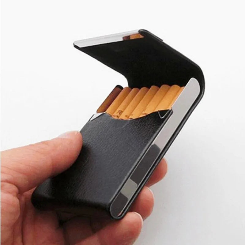 Stainless Steel PU Cigarette Case – Multifunction Card Holder
