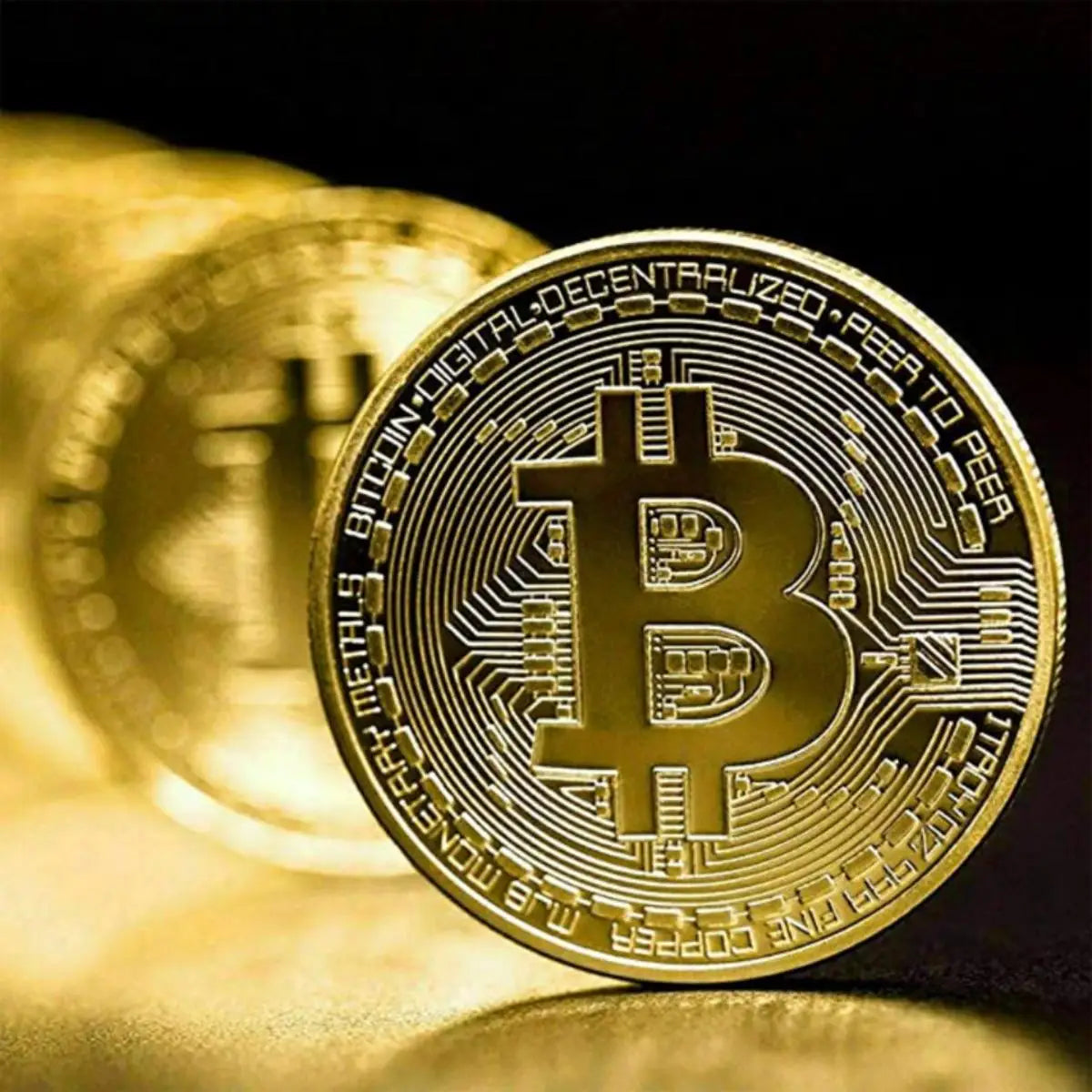 Gold Plated Bitcoin Commemorative Coin – Cassius Antique Replica