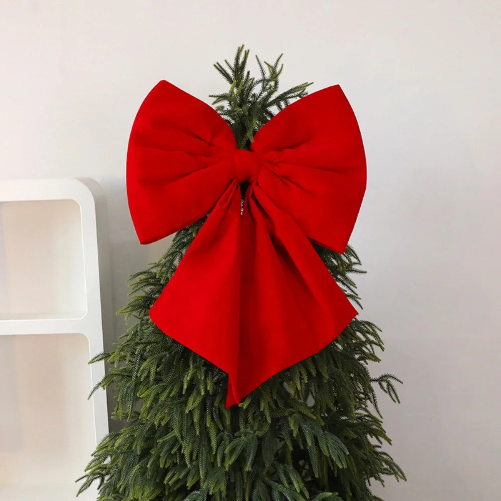 Large Red Velvet Christmas Bow – Tree Topper & Wreath Decor