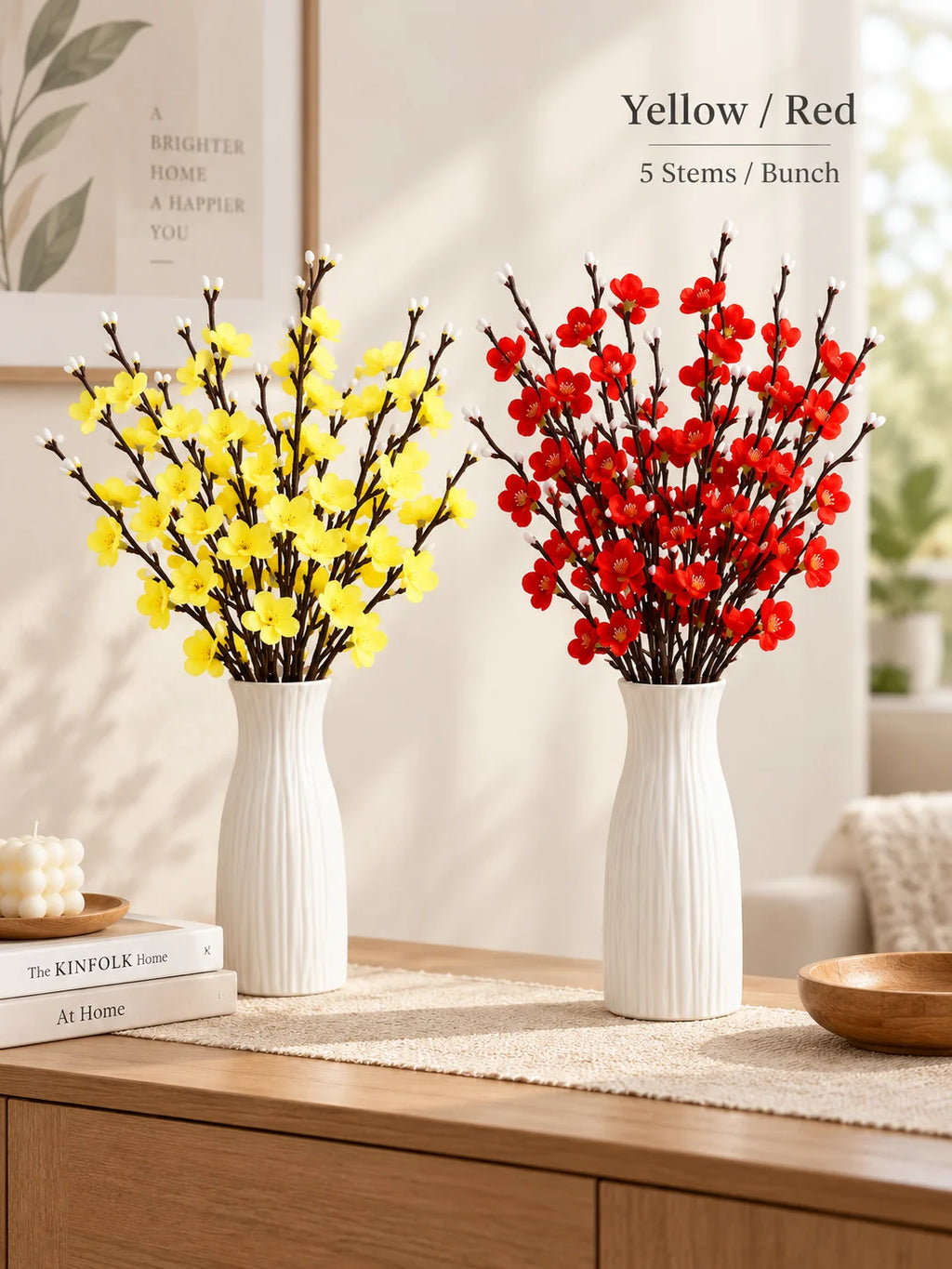 55CM Artificial Plum Blossom Branch | Chinese Style Faux Flower