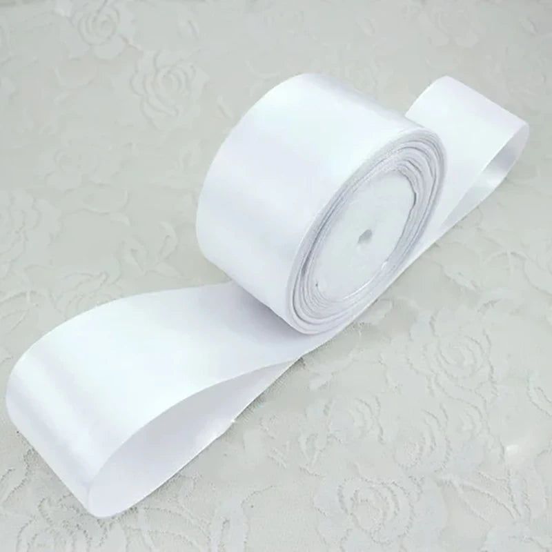 White Single Face Satin Ribbon 25 Yards – Gift & Craft Wrap