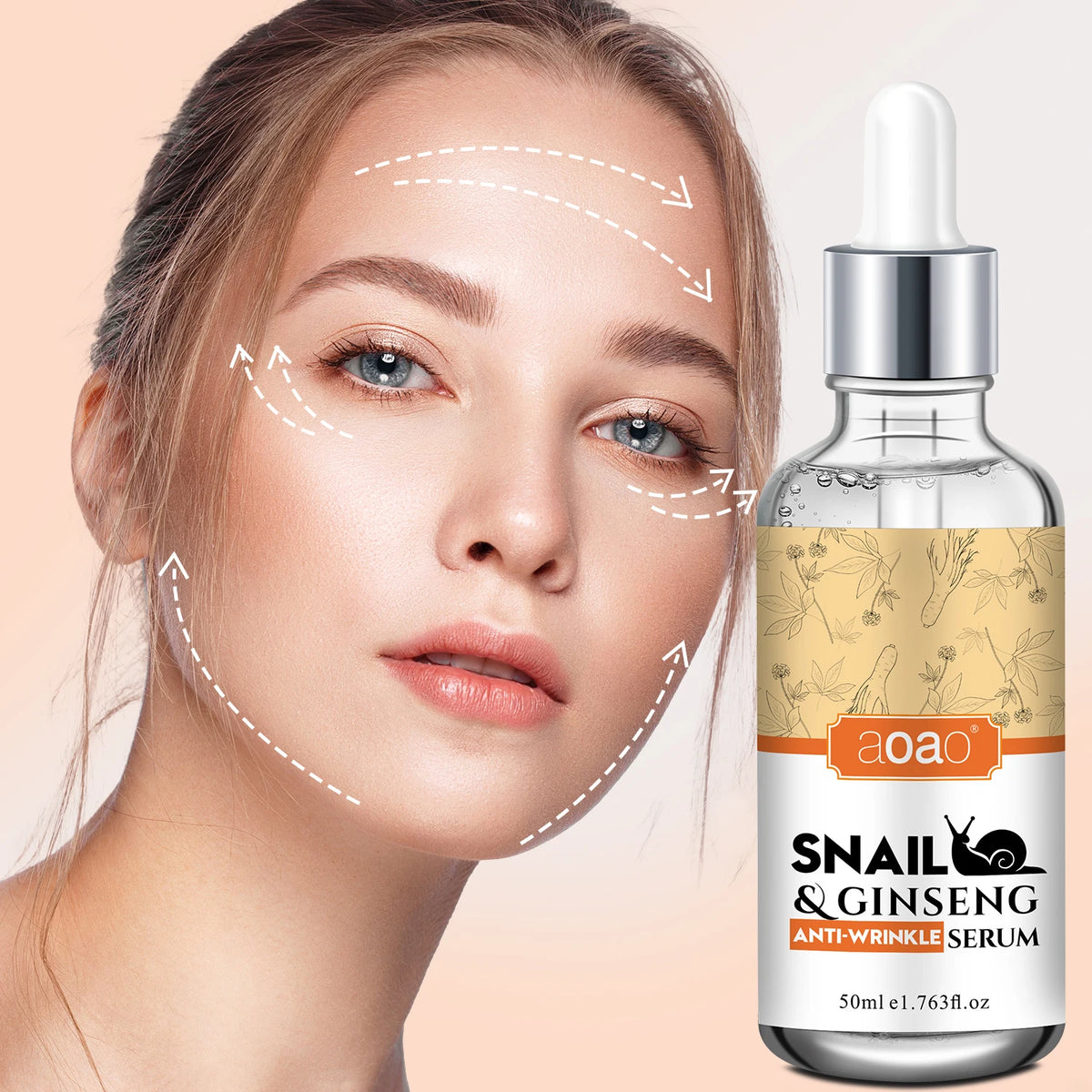 Snail Mucin Face Serum with Ginseng & Vitamin E | Moisturizing