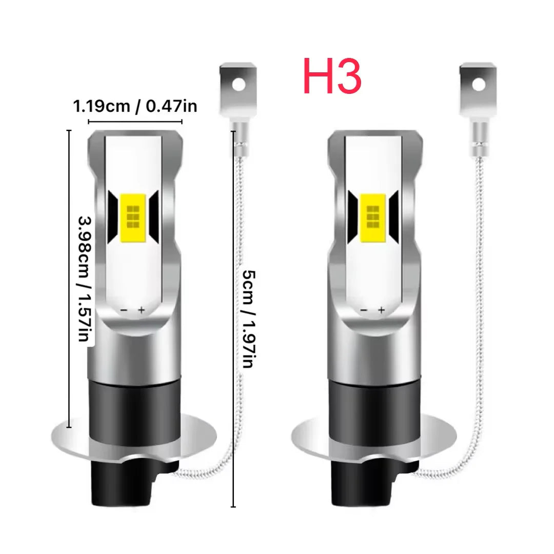2-Pack CSP LED Headlight Bulbs H4 H7 H11 Plug & Play 50000LM