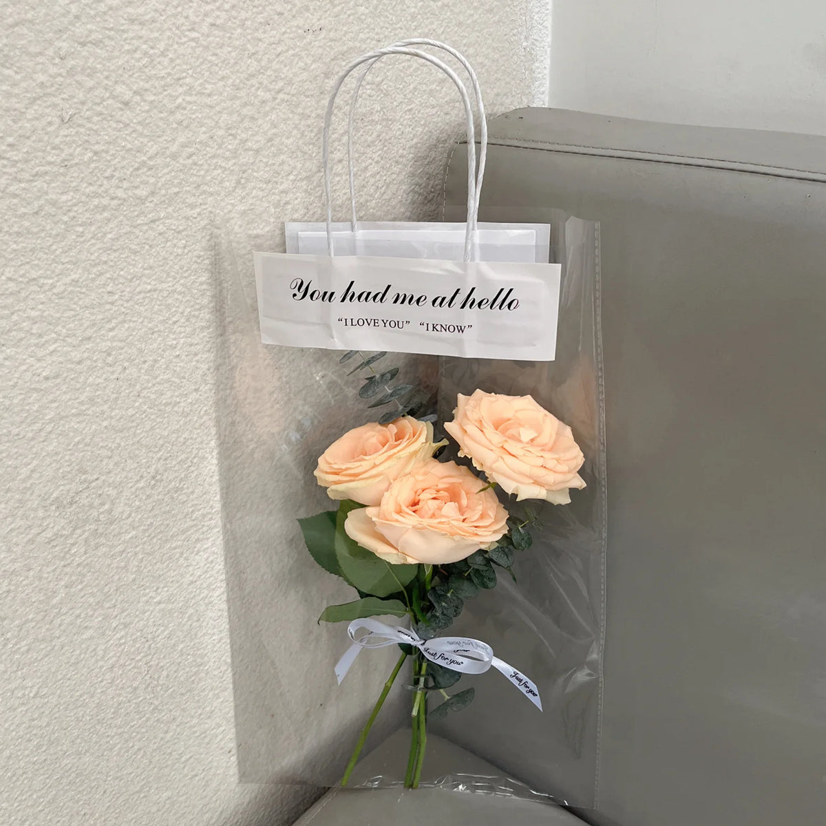 10-Pack Transparent Flower Bouquet Gift Bags | PVC Tote