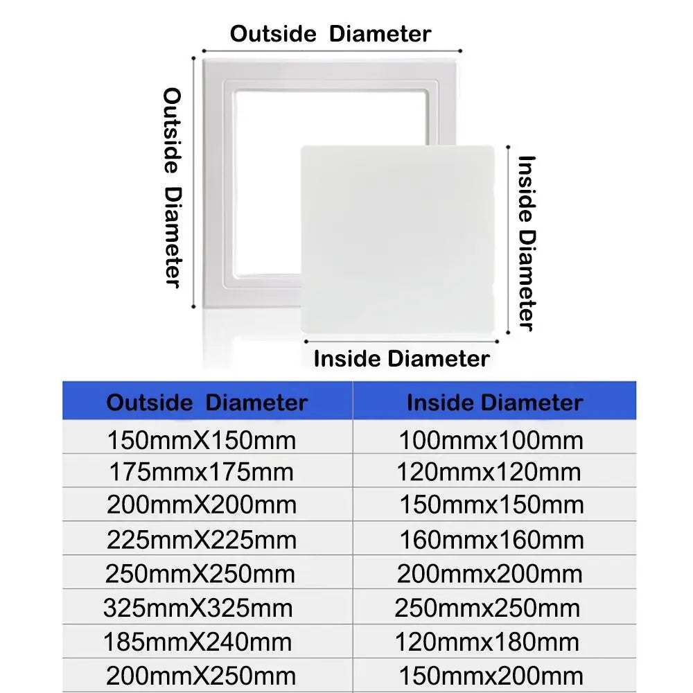White Self-Adhesive Access Panel Door – ABS Plastic Hatch