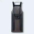PVC Waterproof Kitchen Apron – Transparent Black, Oil-Resistant