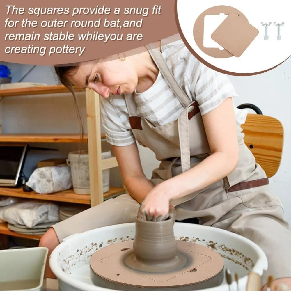 11.8" Pottery Wheel Bat Set – Round & Square Clay Throwing Bats