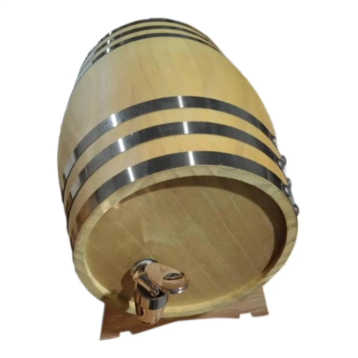 Vintage 1.5L Wooden Drink Barrel with Spigot & Stand