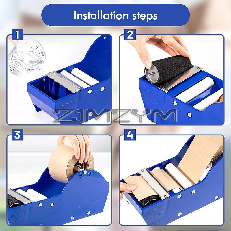 Water Activated Tape Dispenser – Kraft Gummed Tape Cutter