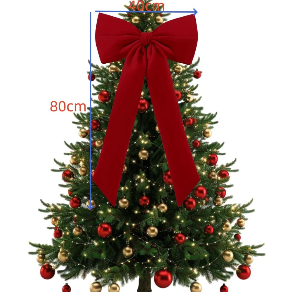 Large Red Velvet Christmas Bow – Tree Topper & Wreath Decor