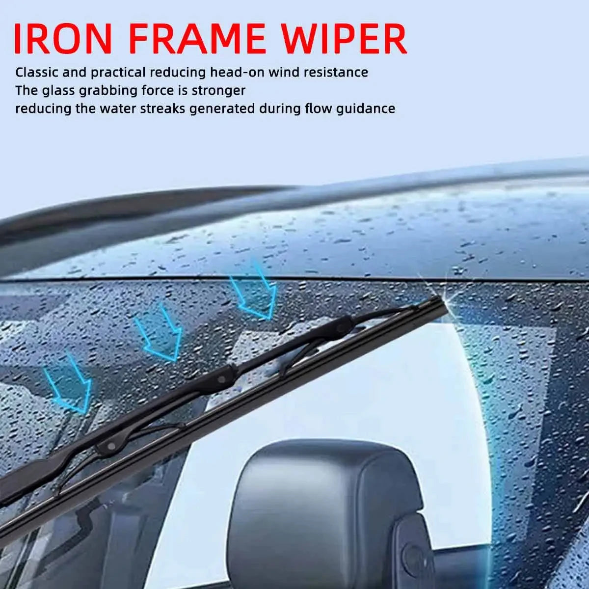 Universal Wiper Blade U/J Hook Metal Frame | 14"–24" Sizes
