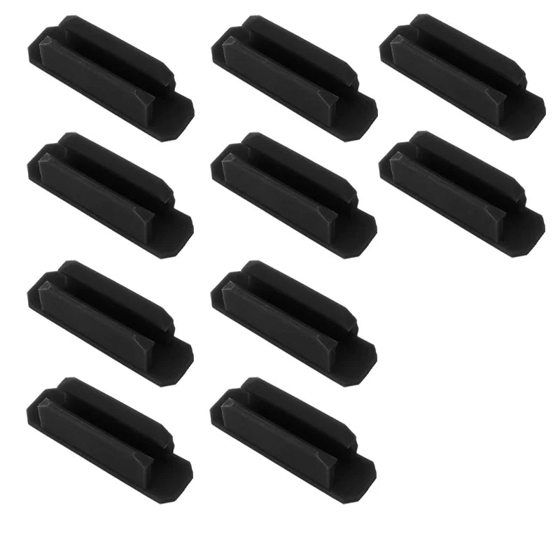 Self-Adhesive Silicone Pen Holder Clips for Desk & Laptop