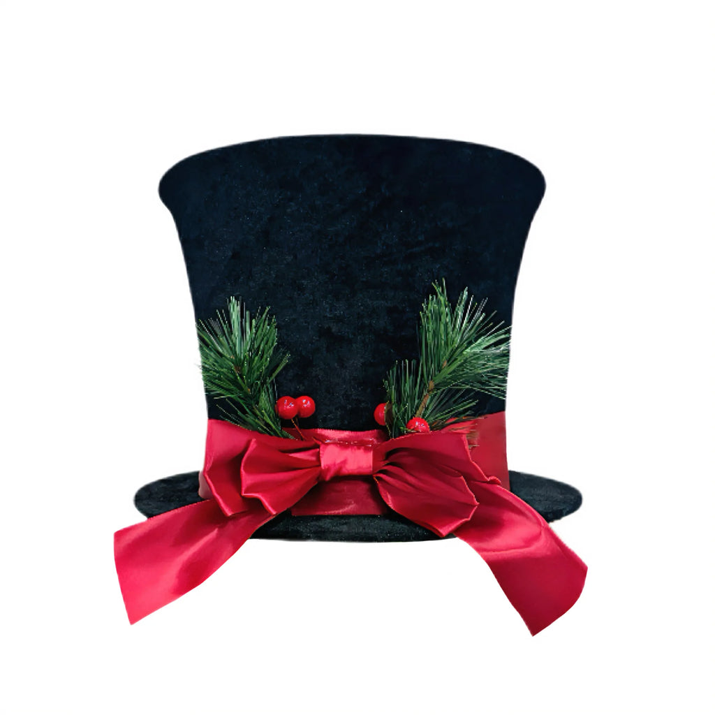 Christmas Tree Top Hat Topper – Striped Polyester Ornament