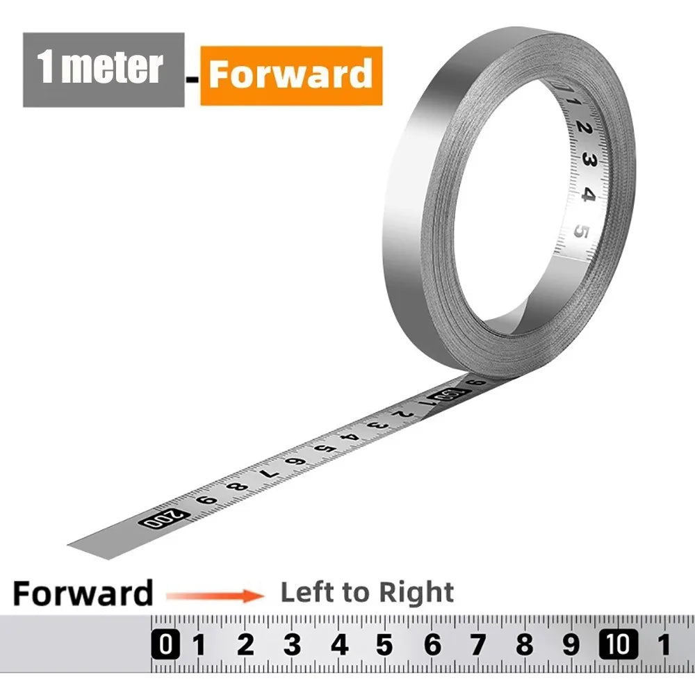 Self-Adhesive Stainless Steel Measuring Tape 12mm – 1/2/3m