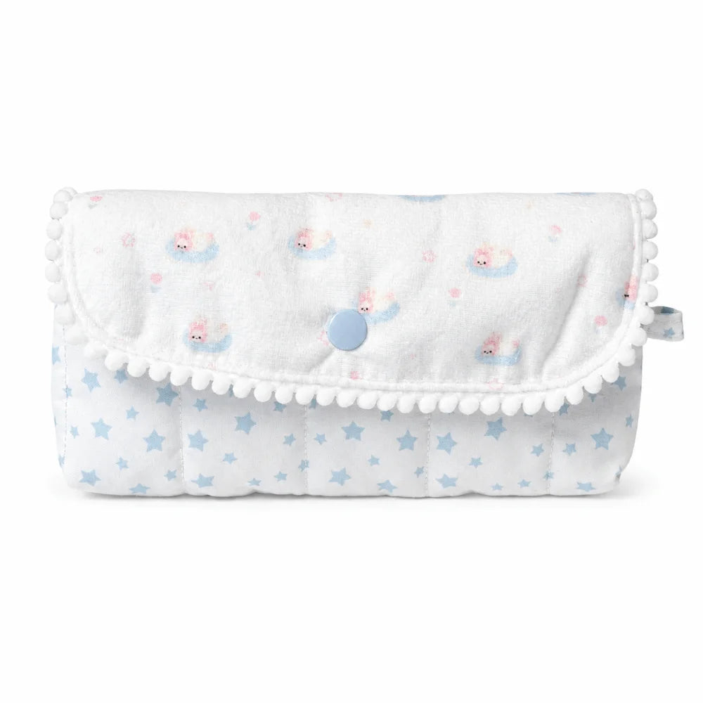 Quilted Bunny Pencil Case – Flip-Top Pouch, Large Capacity