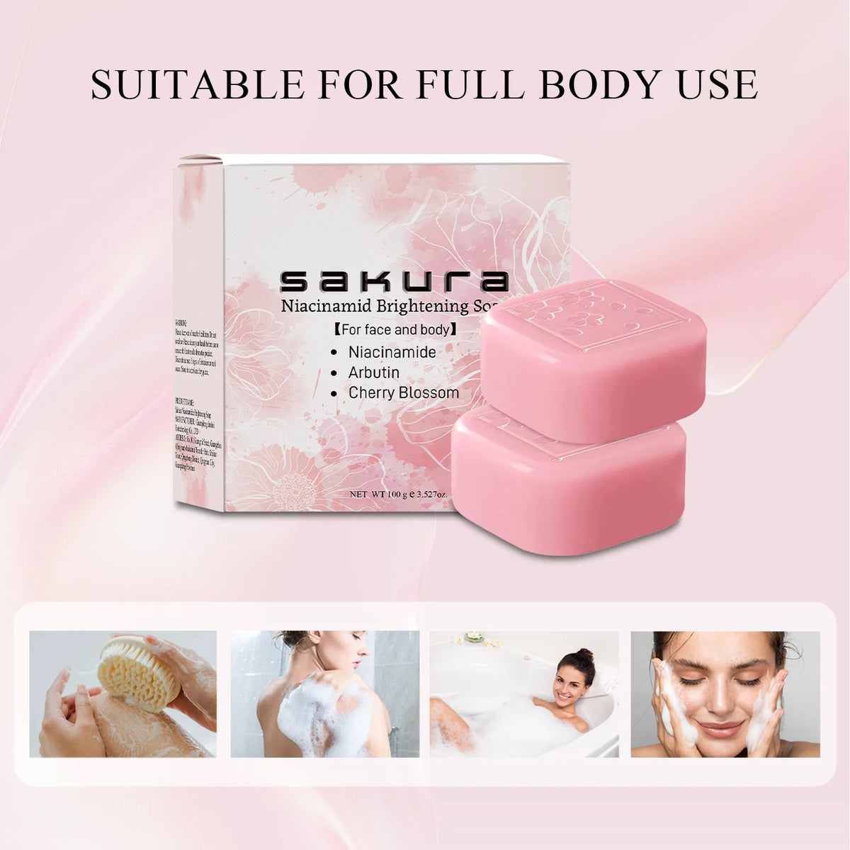 AOAO Sakura Brightening Bar Soap – Cherry Blossom Scent