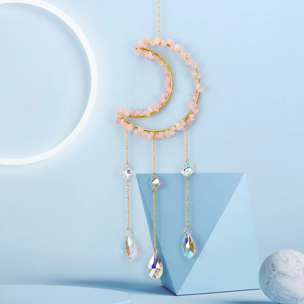 Moon Crystal Suncatcher – Rainbow Hanging Window Decor