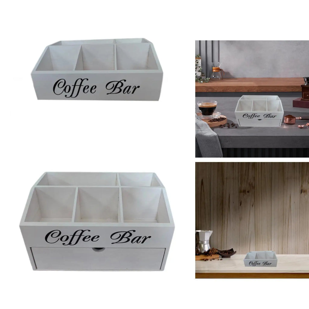 Rustic Wood Coffee Bar Organizer | Pod & Capsule Holder