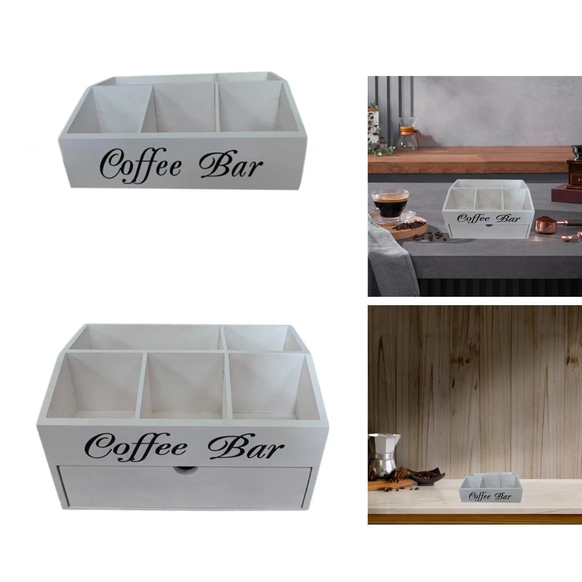 Rustic Wood Coffee Bar Organizer | Pod & Capsule Holder