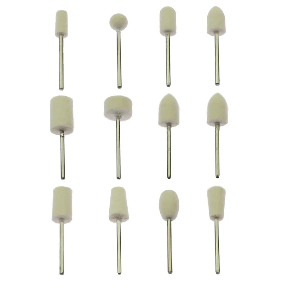 12-Piece Ceramic Grinding & Wool Felt Polishing Mounted Points Set