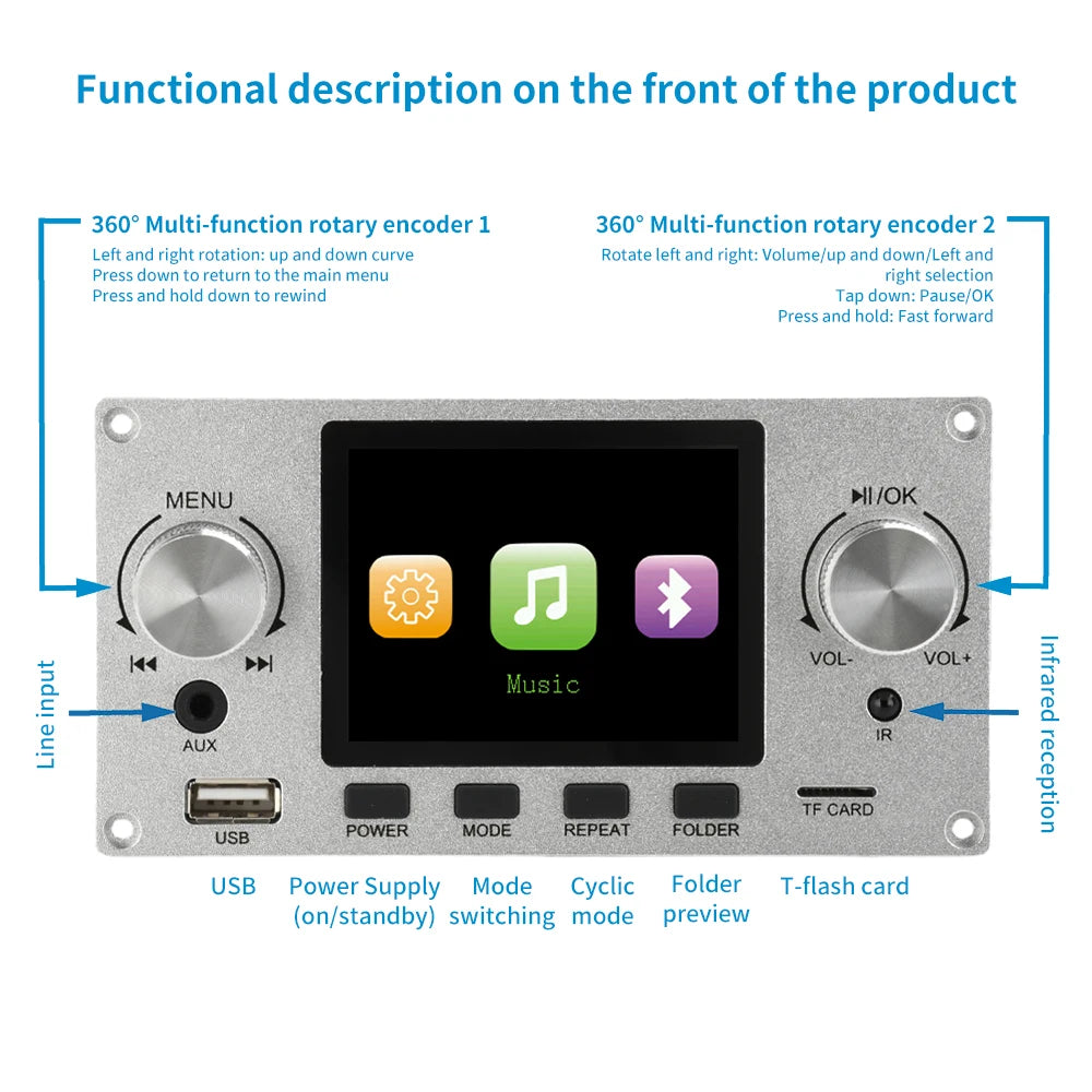 2.8" TFT Lossless Audio Decoder Board | Bluetooth 5.3 & I2S
