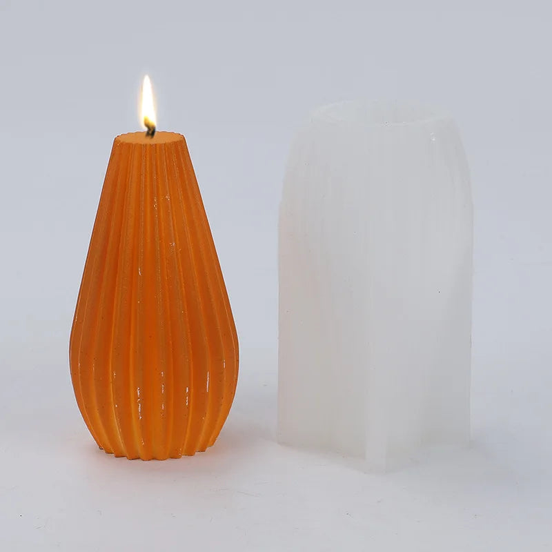 Geometric & Pear 3D Candle Silicone Mold – DIY Soap & Resin