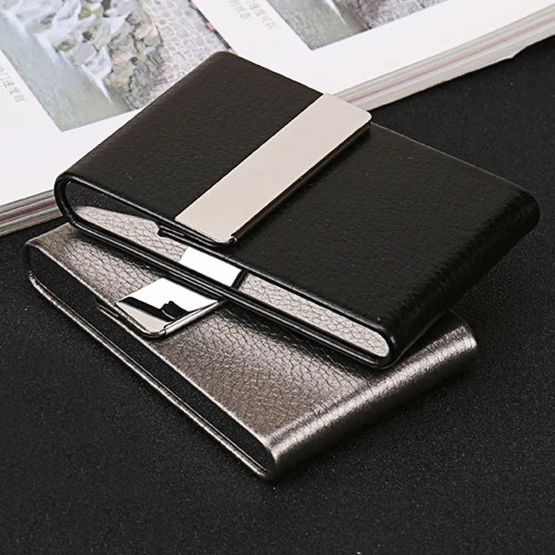 Stainless Steel PU Cigarette Case – Multifunction Card Holder