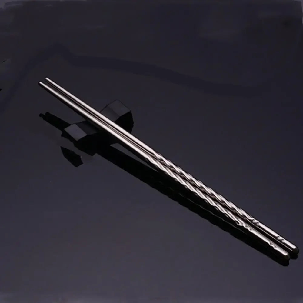 Stainless Steel Dragon & Fish Chopsticks | Non-Slip Sushi Set