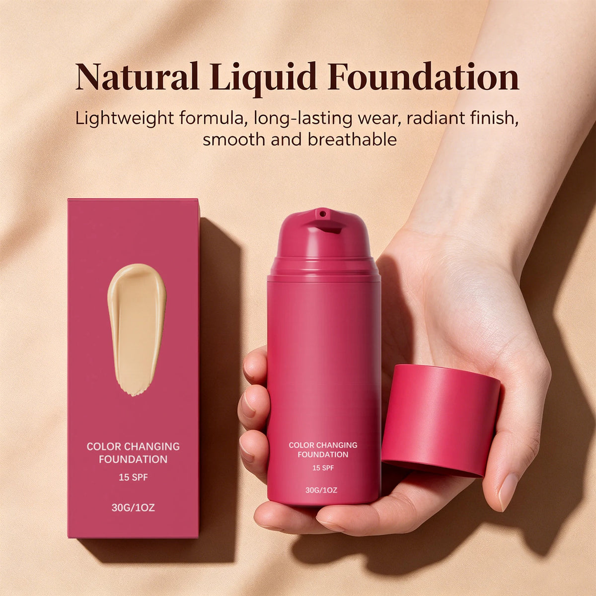 Color Changing Foundation SPF 15 | Full Coverage Lightweight