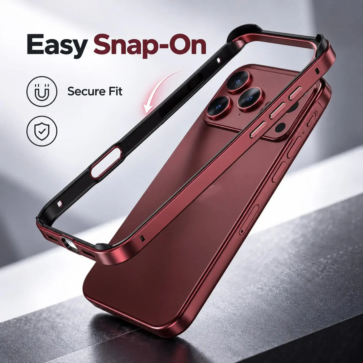 BAPPSUS iPhone 18 Pro Max Aluminum Bumper Frame Case