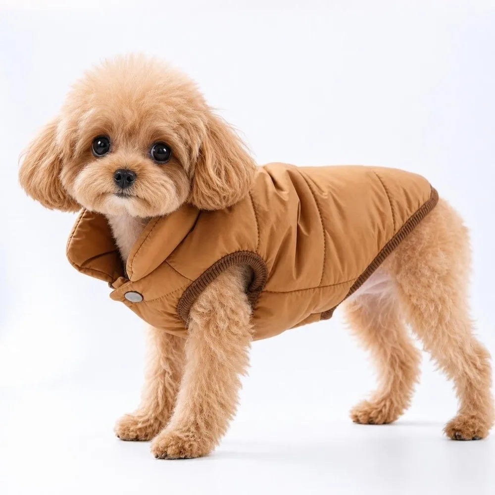Windproof Fleece Dog Jacket with D-Ring | Small & Medium Dogs