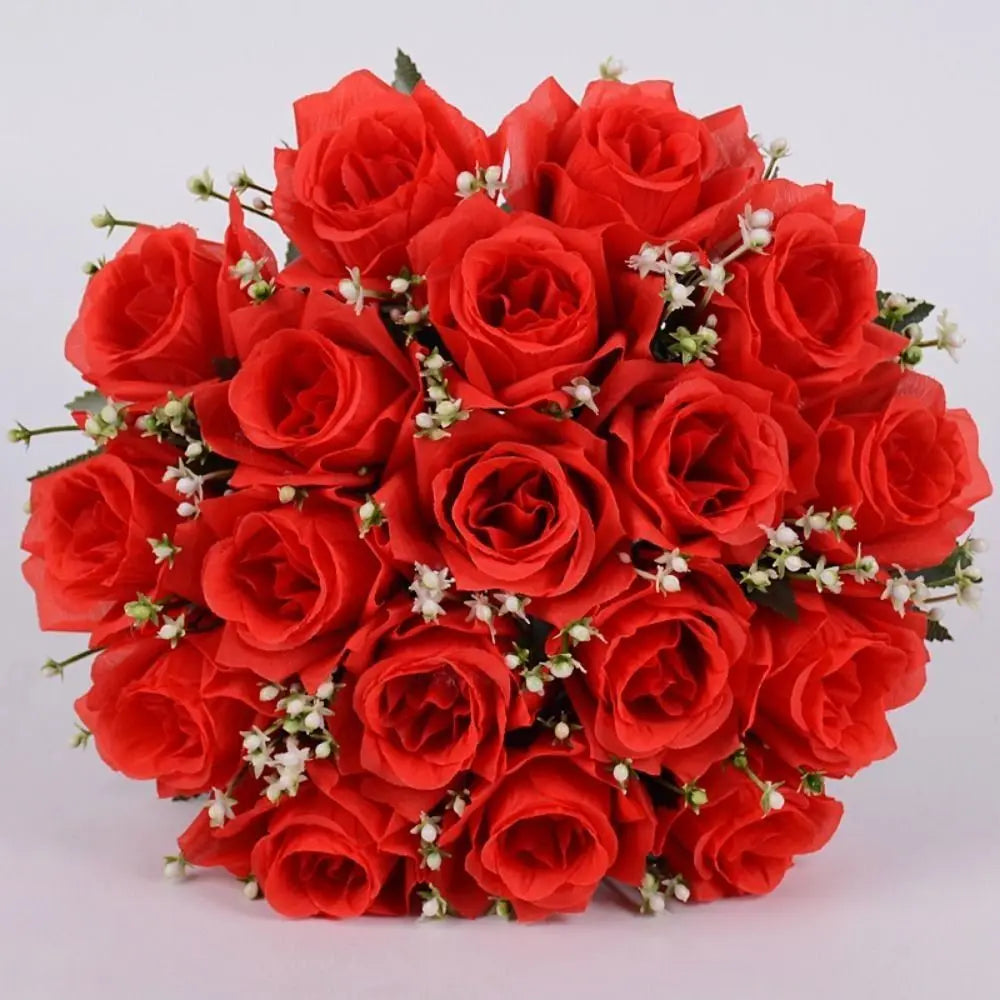 18-Head Artificial Rose Bouquet – 10 Colors | Home Decor Gift