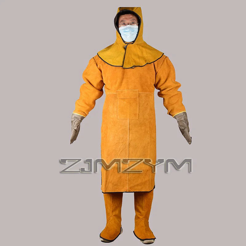 Cowhide Leather Welding Suit Set – Gloves, Head & Foot Cover