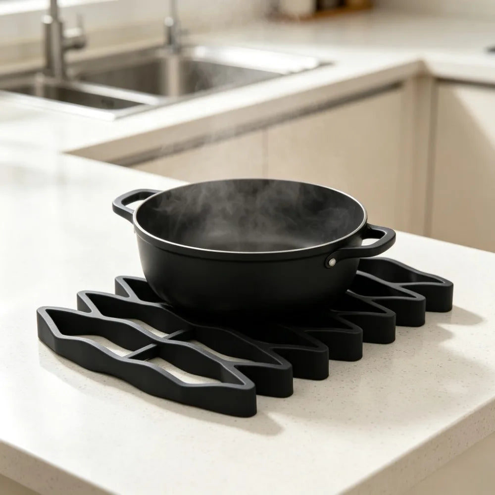 Hollow Silicone Trivet Mat – Heat Resistant Non-Slip Pot Pad