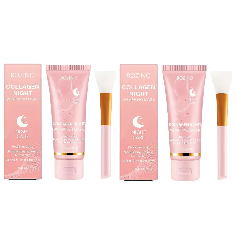 ROZINO Collagen Peel-Off Night Mask 75g + Free Brush