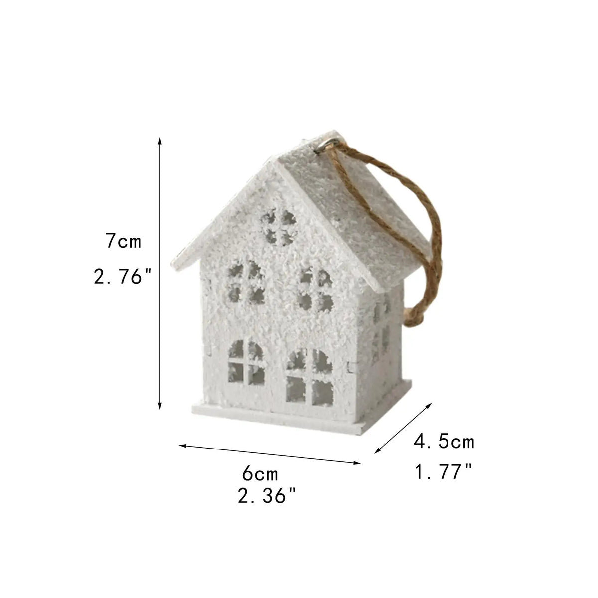 Wooden Snow House Christmas Ornament – Holiday Tree Pendant