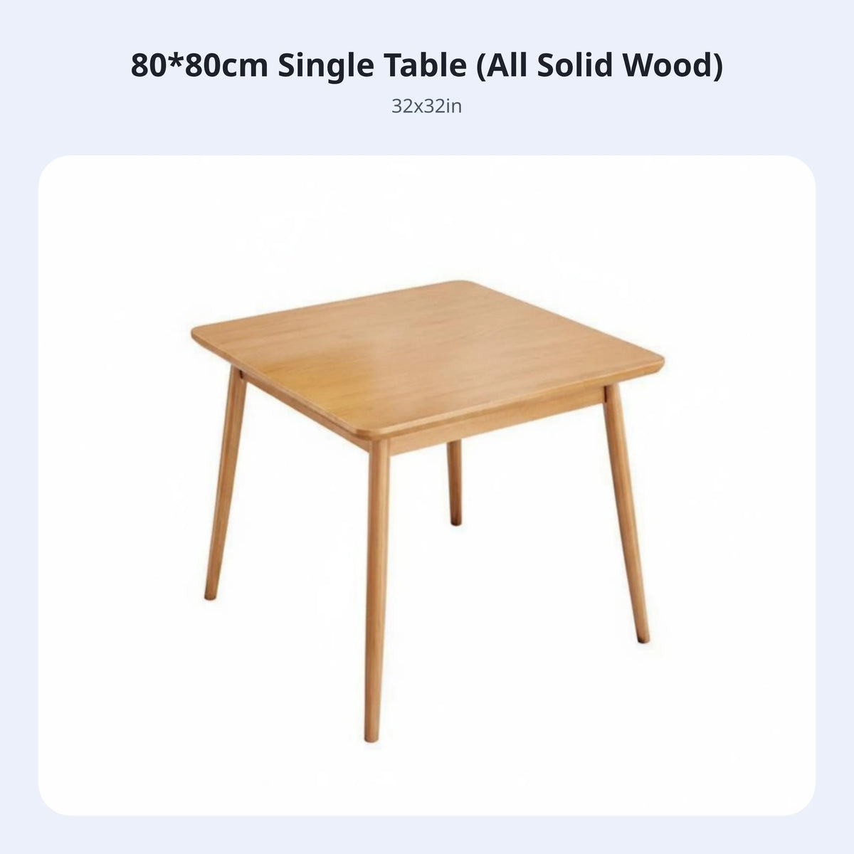 Square Dining Table Set with 4 Chairs – Solid Rubberwood
