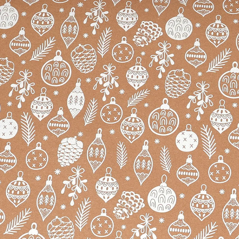 Christmas Kraft Gift Wrapping Paper Roll – Santa & Tree Print