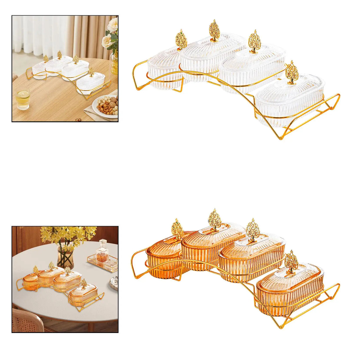 Multi-Layer Snack Serving Tray with Lid | Luxury Fruit Plate