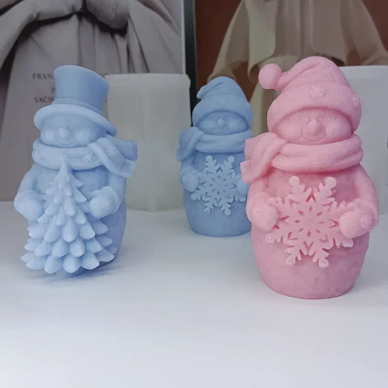 3D Santa & Snowman Silicone Candle Mold | Christmas Craft