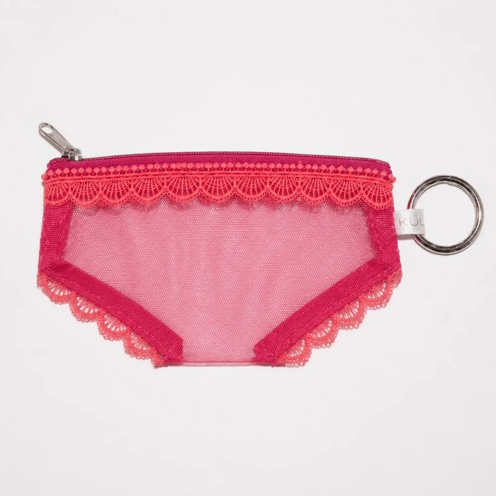 Y2K Briefs Shape Cosmetic Bag – Lace Mesh Makeup Travel Pouch