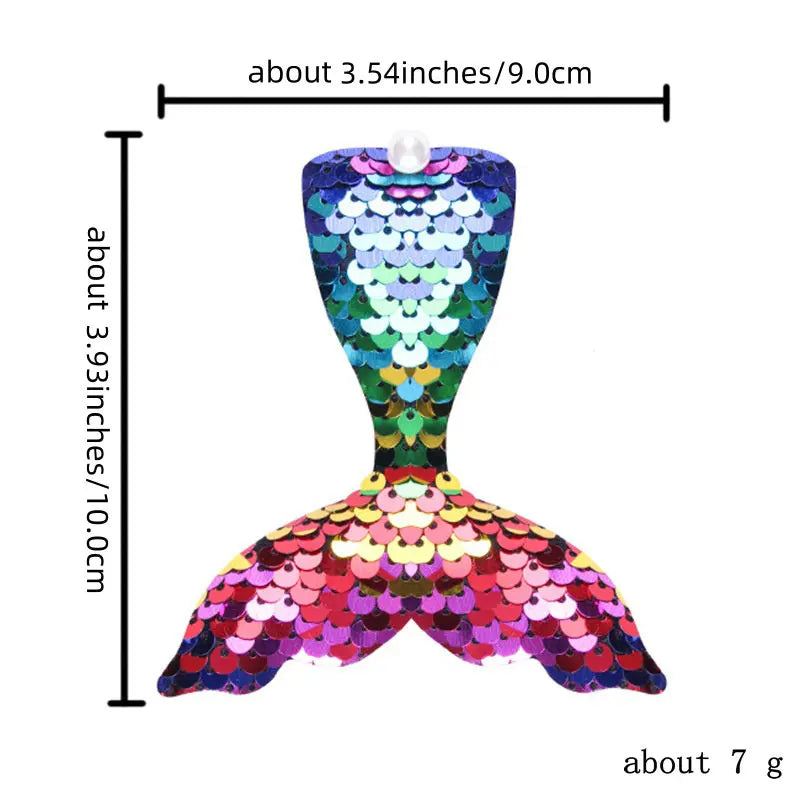 20-Pack Girls Glitter Sequin Mermaid Hair Clips for Kids