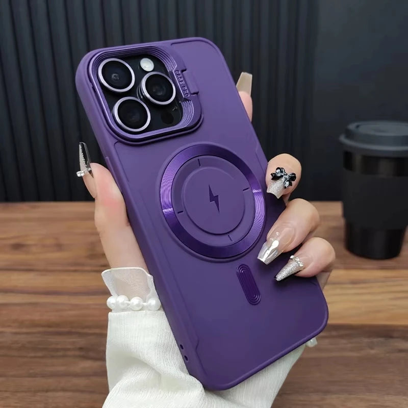 MagSafe iPhone Case Flip Lens Stand | Shockproof Bumper Cover