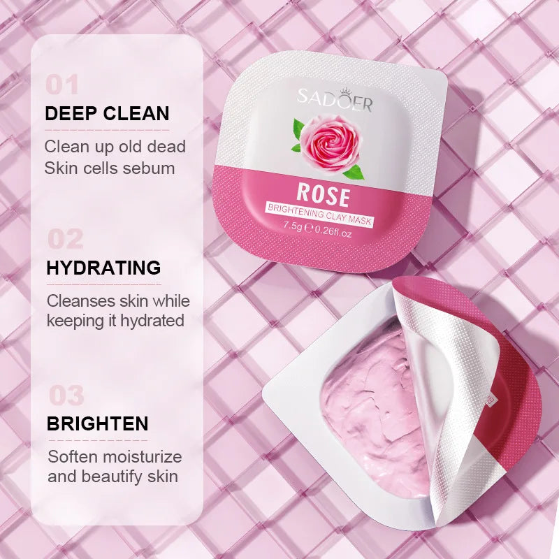 LAIKOU Rose Clay Mud Mask – Deep Cleansing 8-Pack