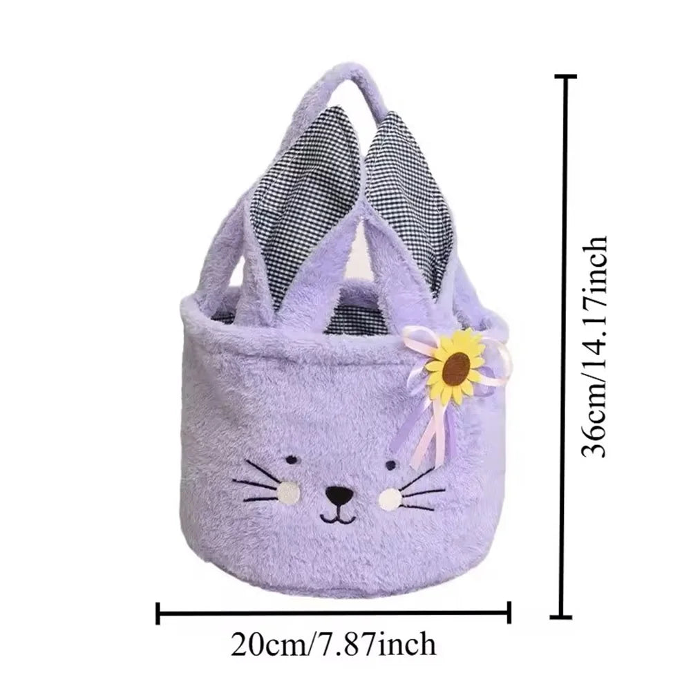 Cute Plush Easter Basket with Handle – Candy & Gift Bag