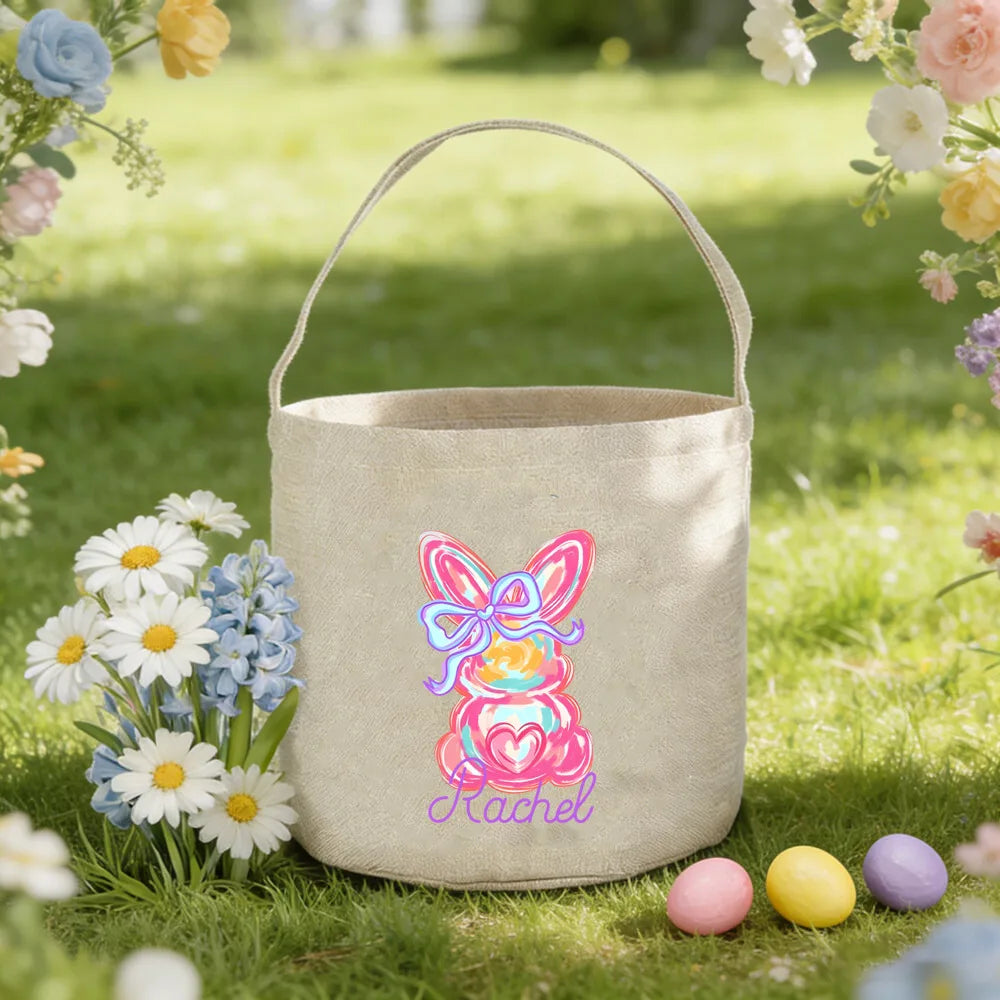 Personalized Easter Basket Bunny Name Bag for Kids